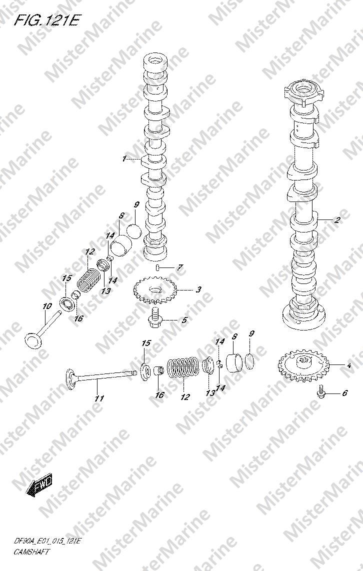FIG.121E (1-B-14) CAMSHAFT (DF80A E01)