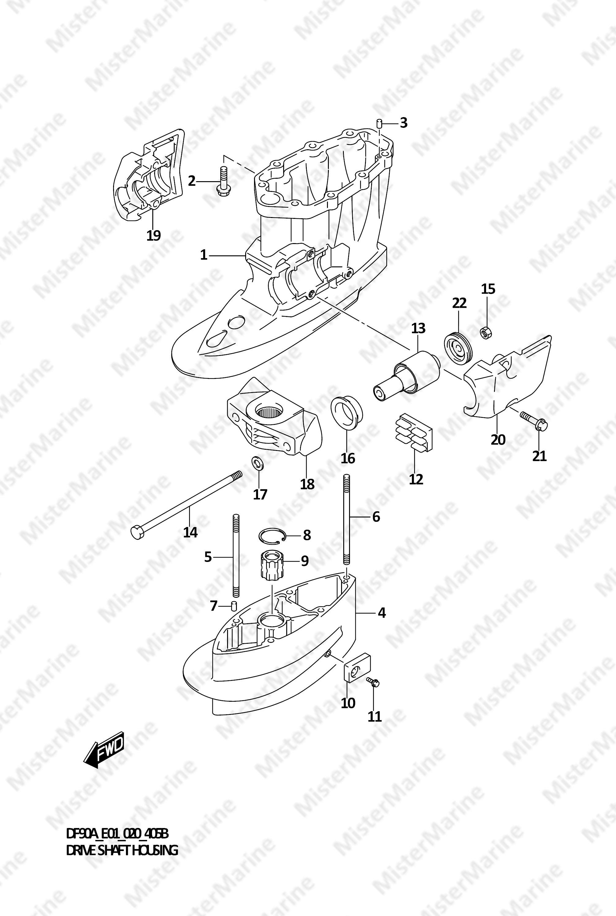 FIG.405B (1-H-6) DRIVE SHAFT HOUSING (DF80A)