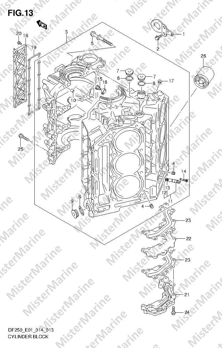 FIG.13 (1-C-12) CYLINDER BLOCK