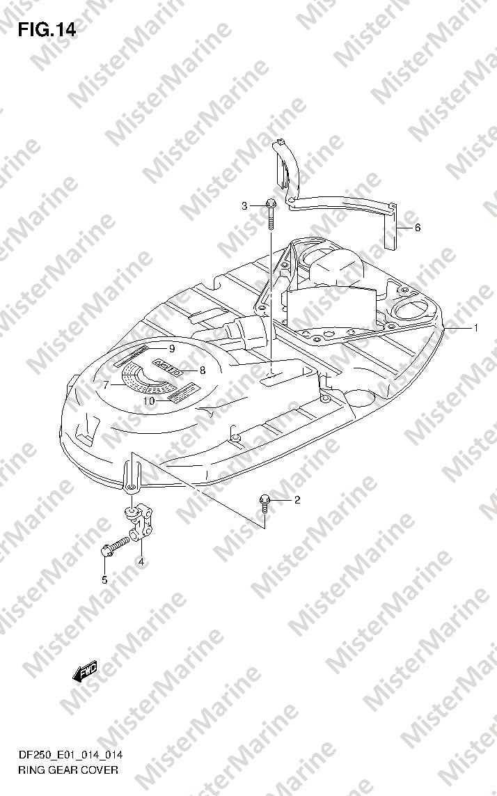 FIG.14 (1-C-13) RING GEAR COVER (DF200T E01)