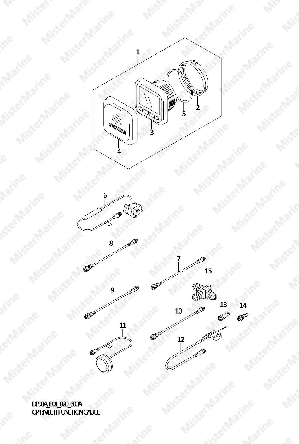 FIG.600A (2-B-4) OPT:MULTI FUNCTION GAUGE (DF70ATH)(DF90ATH)