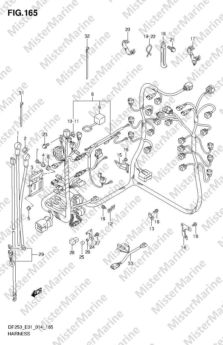 FIG.165 (2-I-7) HARNESS (DF250T E01)