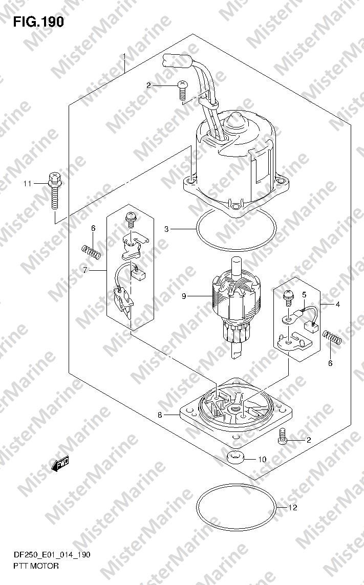 FIG.190 (2-K-9) PTT MOTOR TRANSOM(X,XX)