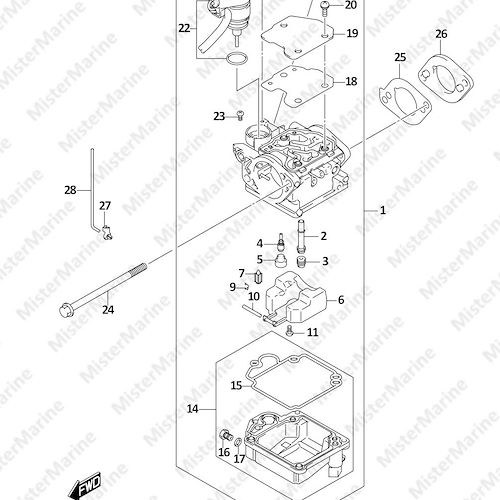 FIG.128B (1-B-12) CARBURETOR (DF8AR)