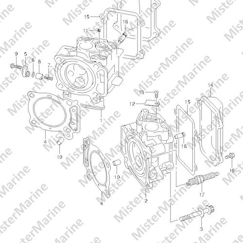 FIG.1 (1-B-2) CYLINDER HEAD