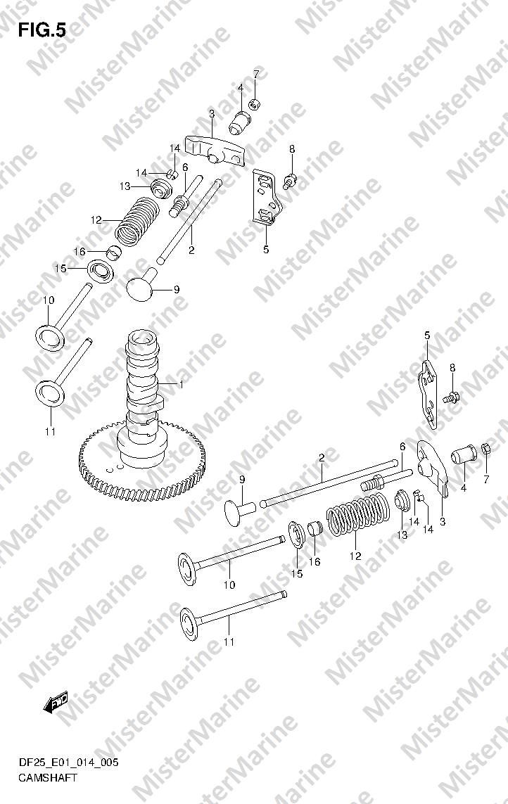 FIG.5 (1-B-6) CAMSHAFT (DF25R E01)