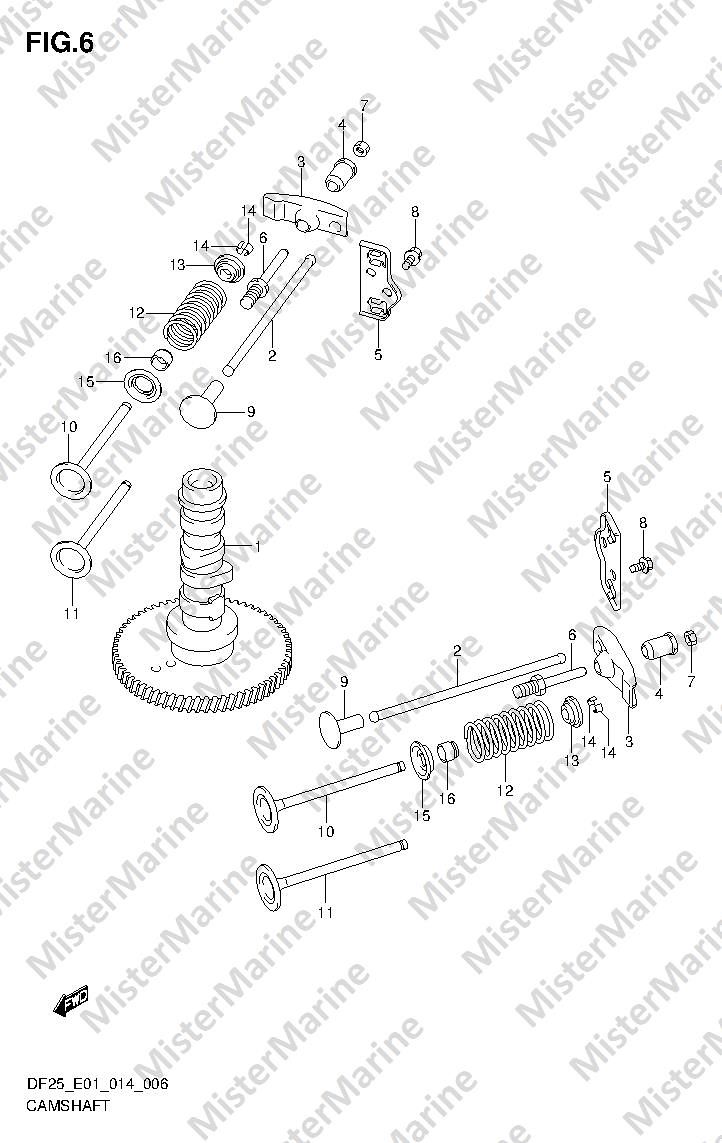 FIG.6 (1-B-7) CAMSHAFT (DF25Q E01)