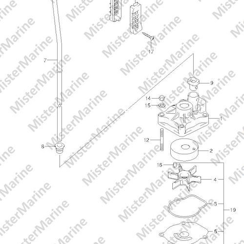 FIG.17 (1-C-7) WATER PUMP (DF25Q E01)