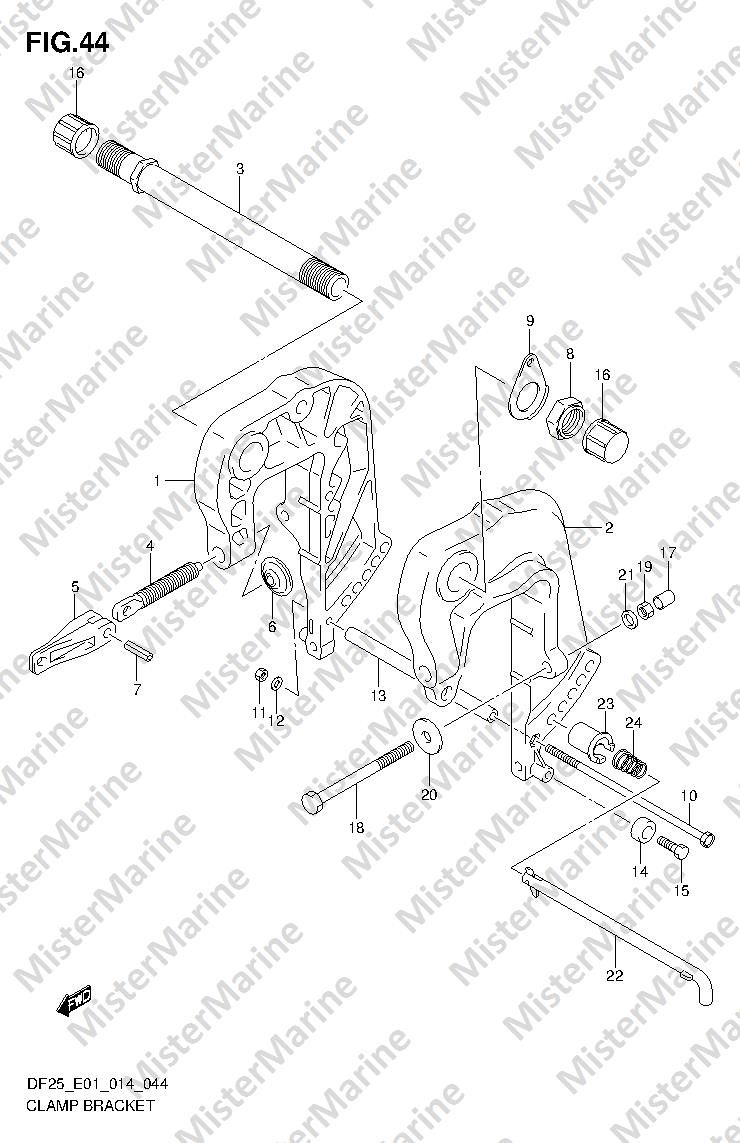 FIG.44 (1-E-9) CLAMP BRACKET (DF25 E01)