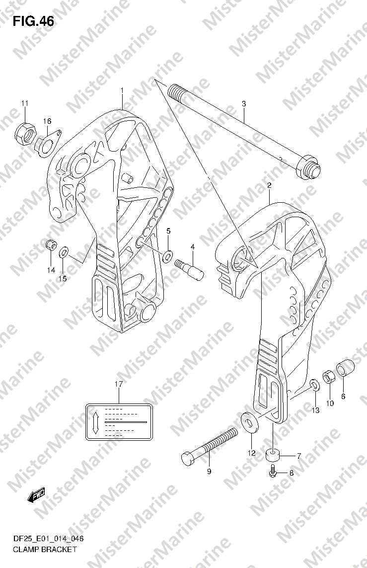 FIG.46 (1-E-11) CLAMP BRACKET (DF25Q E01)