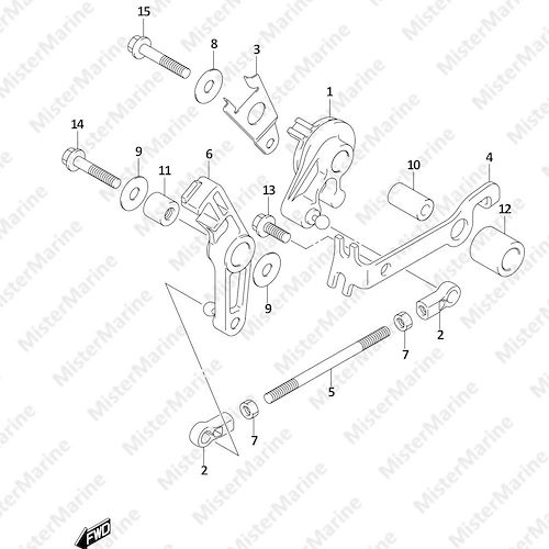 FIG.166A (1-C-4) THROTTLE CONTROL (DF8A)(DF9.9A)