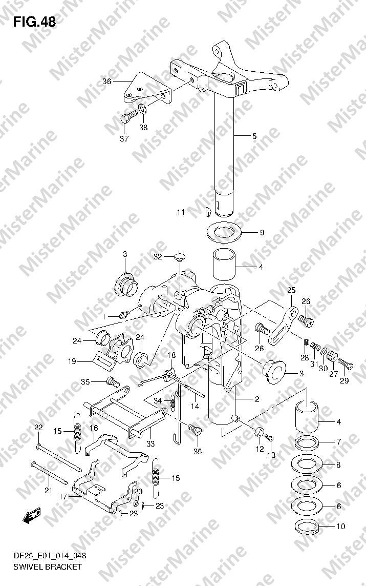FIG.48 (1-E-14) SWIVEL BRACKET (DF25R E01)