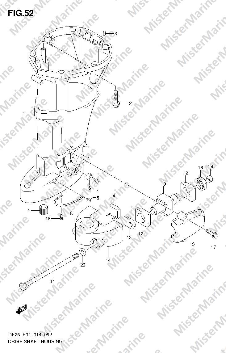 FIG.52 (1-F-5) DRIVE SHAFT HOUSING (DF25R E01)