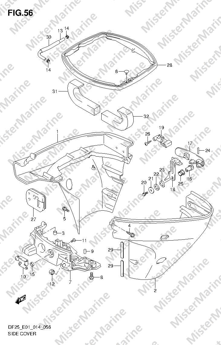 FIG.56 (1-F-10) SIDE COVER (DF25R E01)