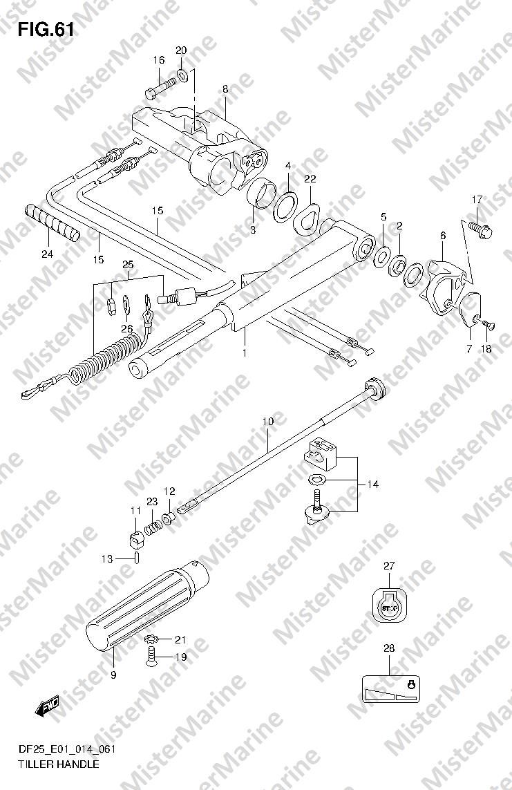 FIG.61 (1-F-15) TILLER HANDLE (DF25 E01)