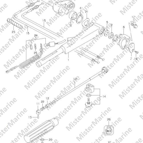 FIG.62 (1-G-2) TILLER HANDLE (DF25Q E01)