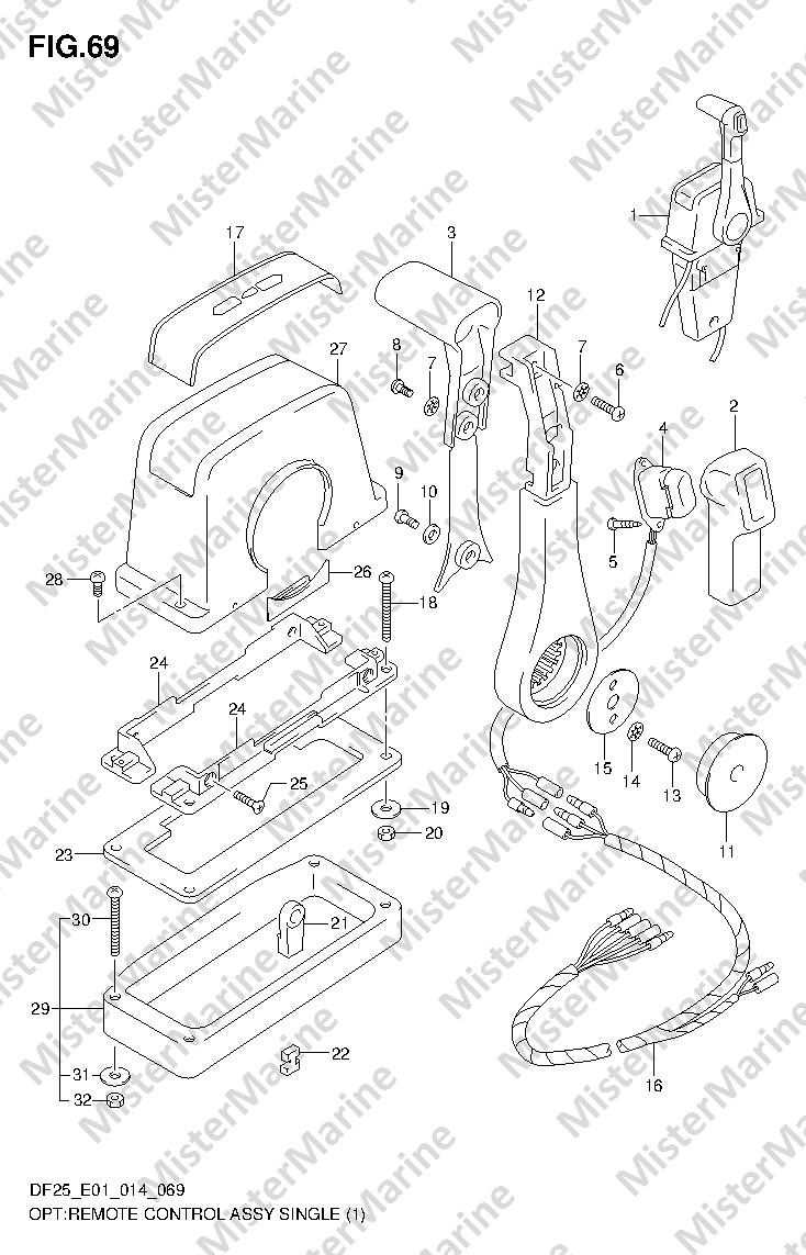 FIG.69 (1-G-10) OPT:REMOTE CONTROL ASSY SINGLE (1) (DF25R E01)