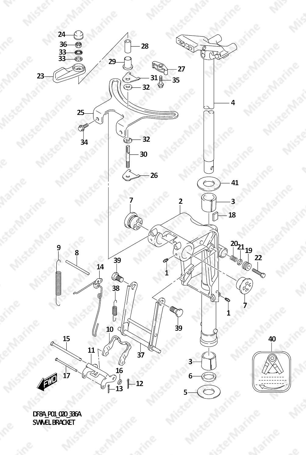 FIG.336A (1-D-10) SWIVEL BRACKET (DF8A)(DF9.9A)