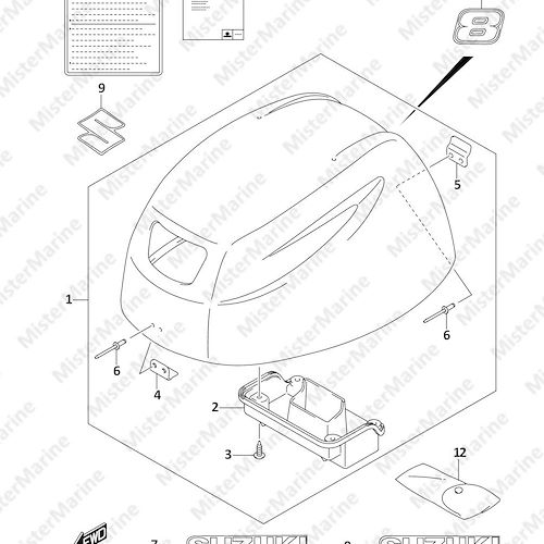 FIG.420A (1-E-8) ENGINE COVER (DF8A)(DF8AR)