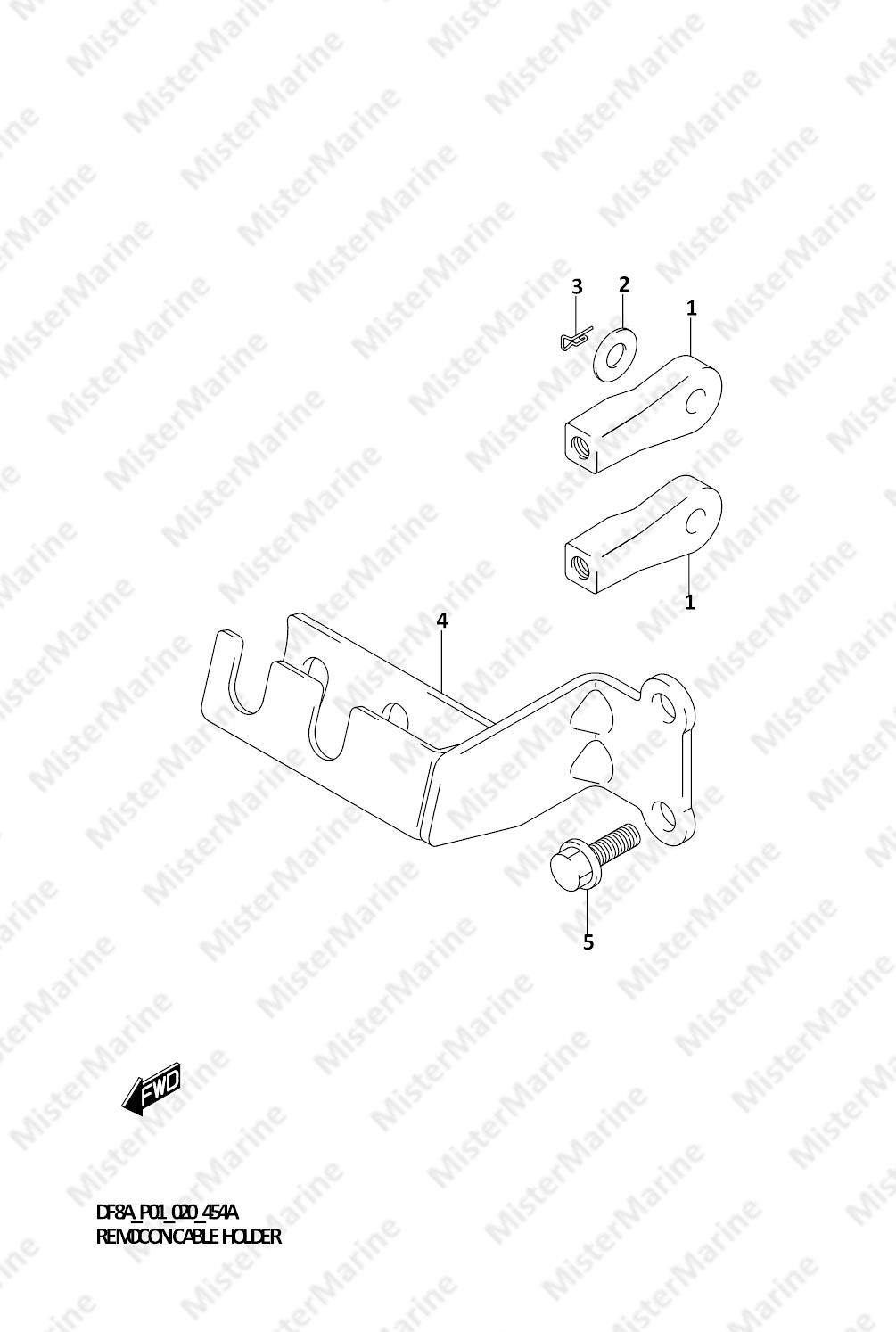 FIG.454A (1-F-3) REMOCON CABLE HOLDER (DF8AR)