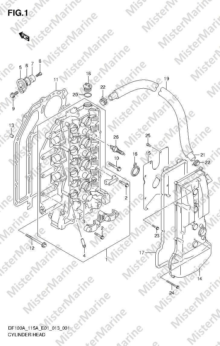 FIG.1 (1-B-2) CYLINDER HEAD