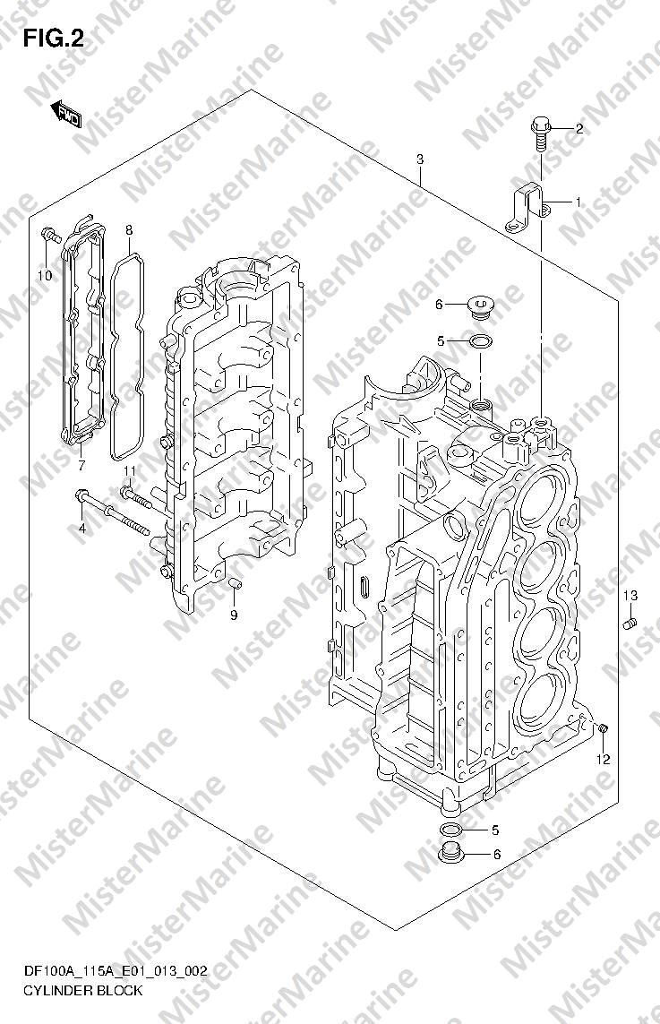 FIG.2 (1-B-3) CYLINDER BLOCK