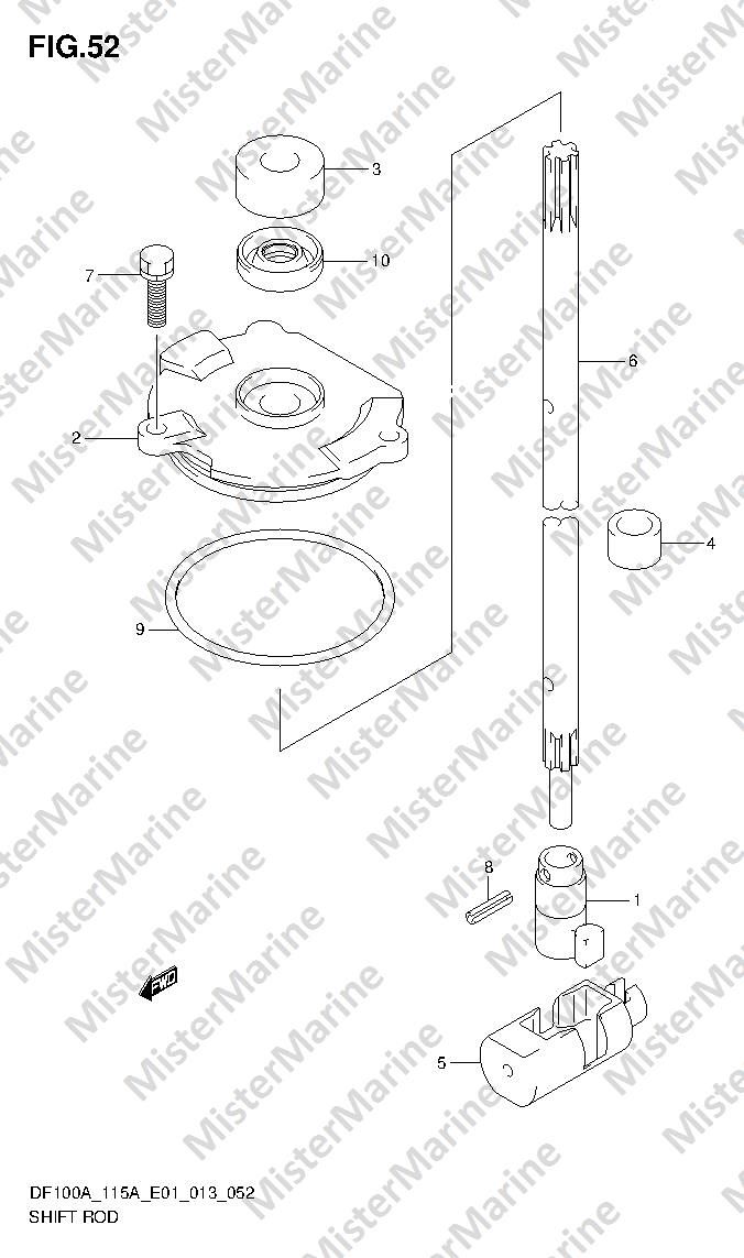 FIG.52 (1-F-3) SHIFT ROD (DF115AZ E01)