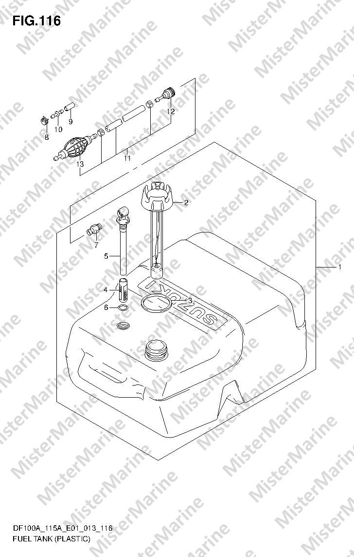 FIG.116 (1-K-12) FUEL TANK (PLASTIC)