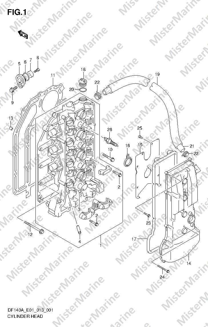 FIG.1 (1-B-2) CYLINDER HEAD