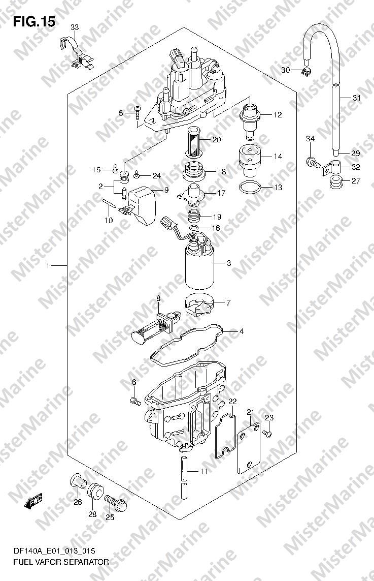 FIG.15 (1-C-6) FUEL VAPOR SEPARATOR (DF140AT E01)