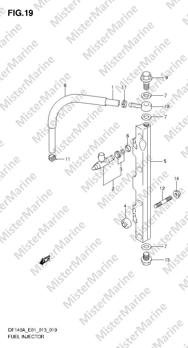 FIG.19 (1-C-10) FUEL INJECTOR (DF140AT E01)