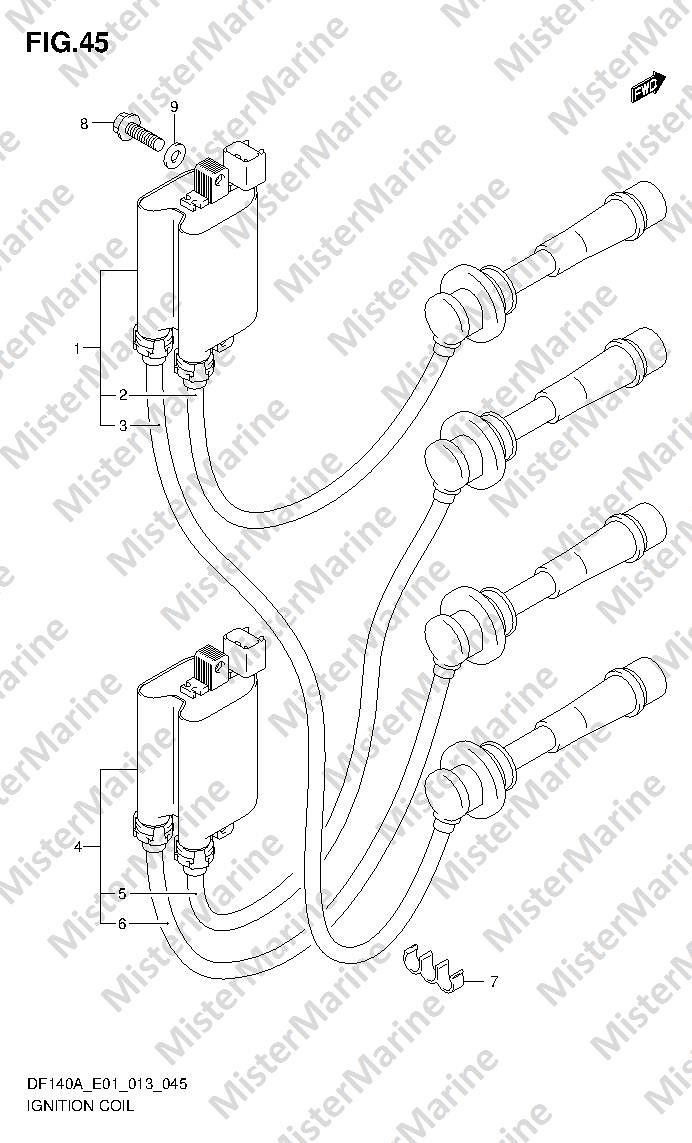 FIG.45 (1-F-2) IGNITION COIL