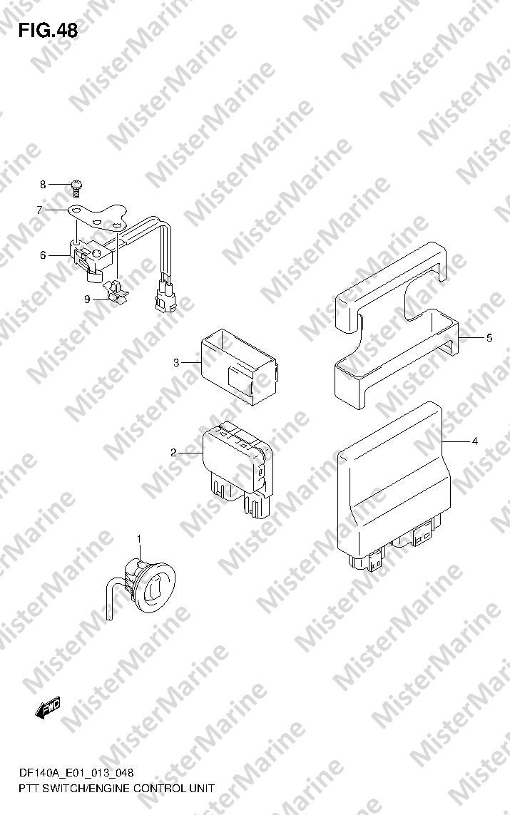 FIG.48 (1-F-5) PTT SWITCH/ENGINE CONTROL UNIT