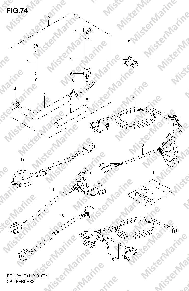 FIG.74 (1-H-7) OPT:HARNESS (DF140AT E01)