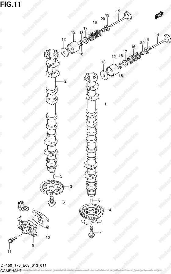 FIG.17 ALBERO A CAMME DF175T