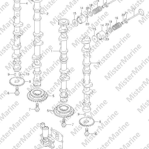 FIG.36 (1-E-15) CAMSHAFT (DF250T E1)