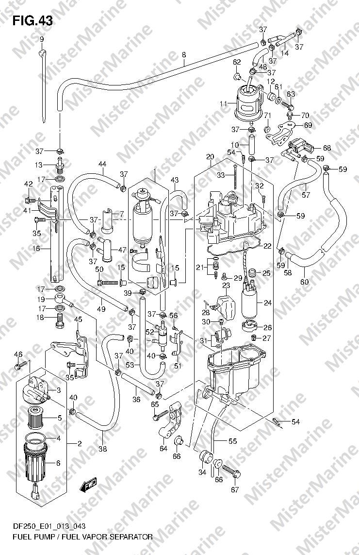 FIG.43 (1-F-12) FUEL PUMP / FUEL VAPOR SEPARATOR 