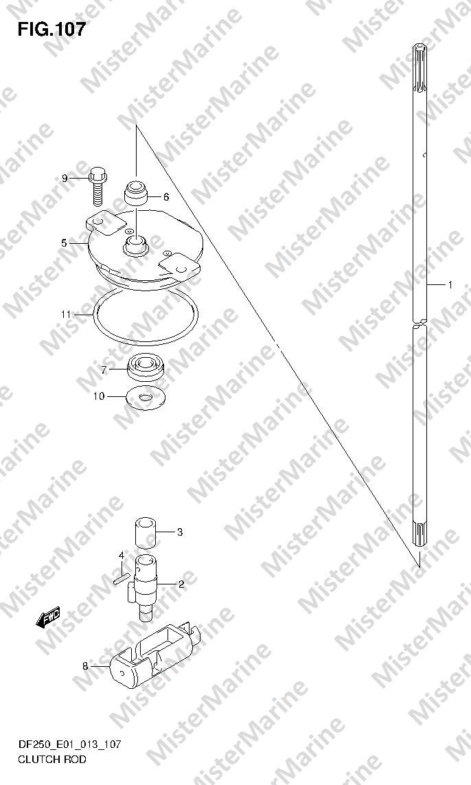 FIG.107 (2-B-15) CLUTCH ROD 