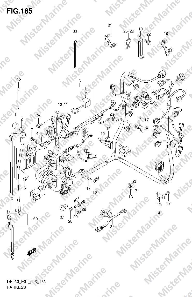 FIG.165 (2-I-7) HARNESS (DF250T E1)