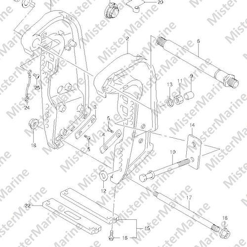 FIG.189 (2-K-7) CLAMP BRACKET TRANSOM(X,XX) (DF250T E1)