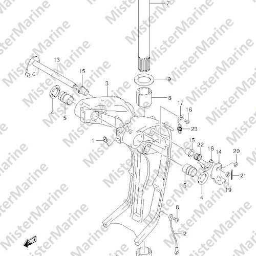 FIG.203 (2-L-7) SWIVEL BRACKET TRANSOM(X,XX) (DF250T E1)
