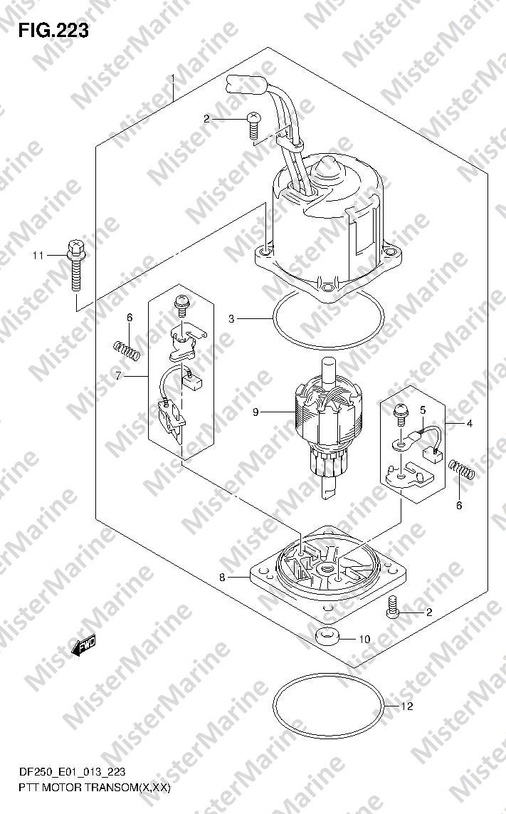 FIG.223 (3-C-11) PTT MOTOR TRANSOM(X,XX)