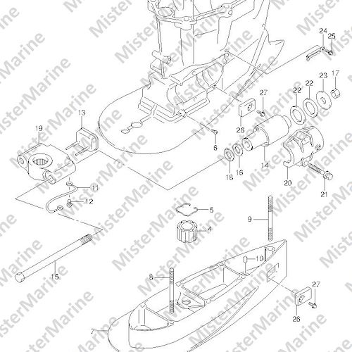 FIG.257 (3-F-15) DRIVE SHAFT HOUSING TRANSOM(X,XX) (DF250T E1)