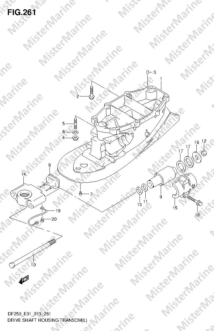 FIG.261 (3-G-5) DRIVE SHAFT HOUSING TRANSOM(L) (DF200T E1)
