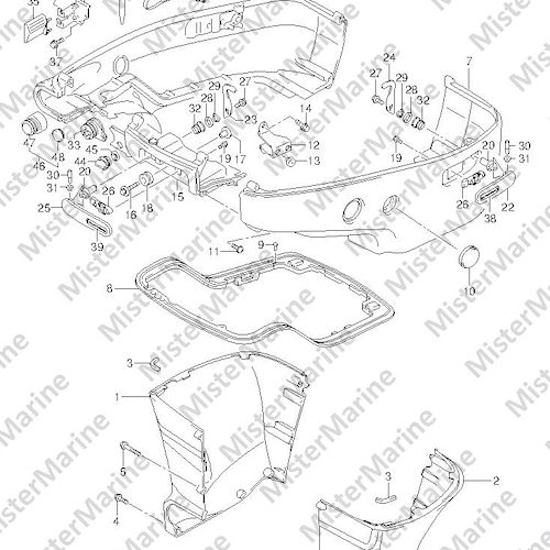 FIG.287 (3-J-13) SIDE COVER TRANSOM(L) (DF200T E1)