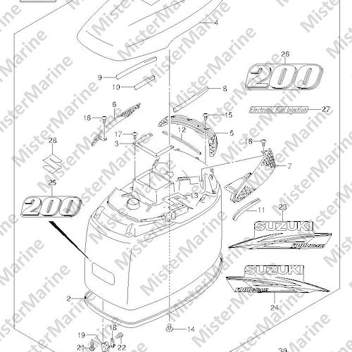 FIG.291 (3-K-5) ENGINE COVER (DF200Z E1)