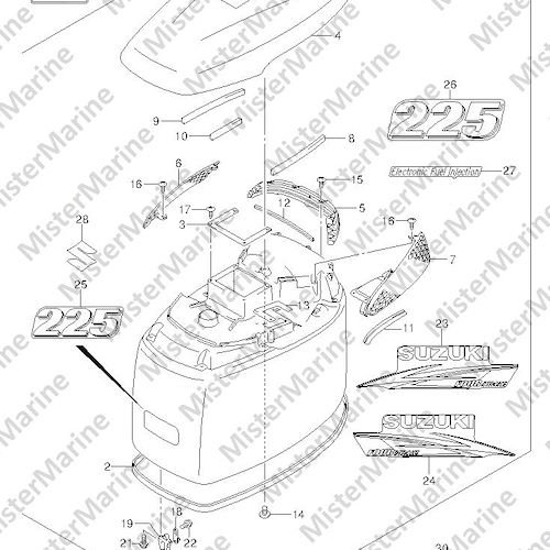 FIG.293 (3-K-7) ENGINE COVER (DF225T E1)