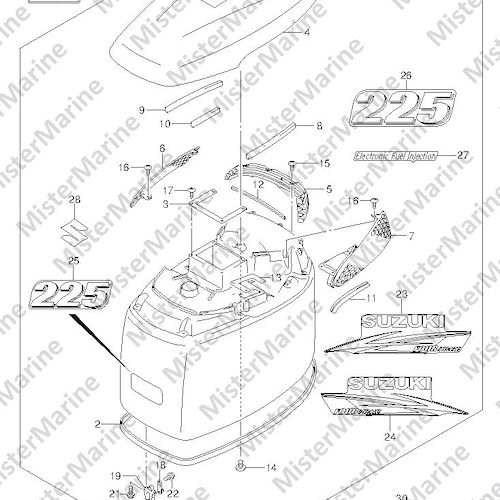 FIG.295 (3-K-9) ENGINE COVER (DF225Z E1)