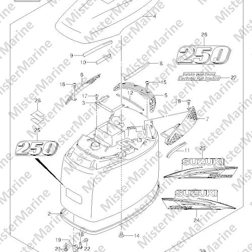 FIG.297 (3-K-11) ENGINE COVER (DF250T E1)