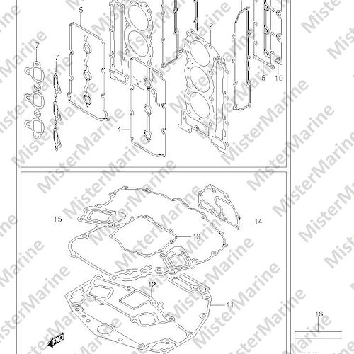 FIG.319 (4-B-12) OPT:GASKET SET (DF225T E1)